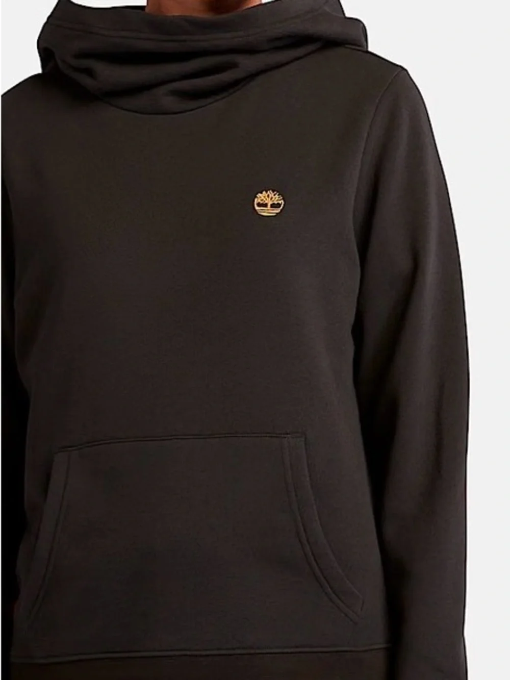Timberland Black Pullover Hoodie with Gold Tree Logo